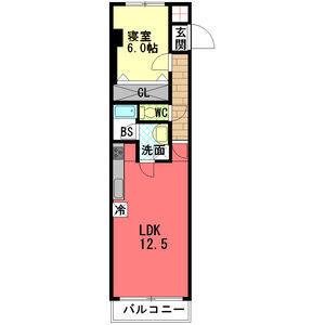 1LDK 間取り図
