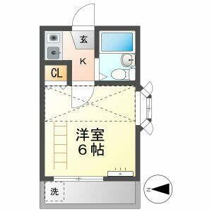 1K 間取り図