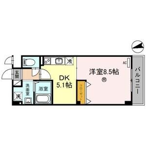 1DK 間取り図