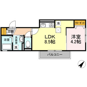 1LDK 間取り図