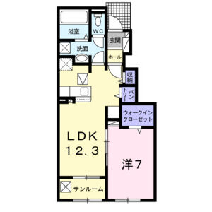 1LDK 間取り図