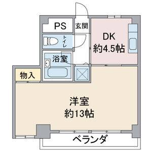 1DK 間取り図