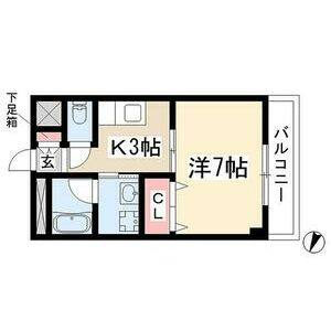 1DK 間取り図
