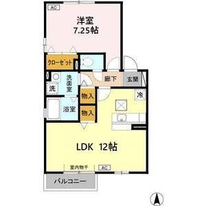 1LDK 間取り図