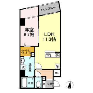 1LDK 間取り図