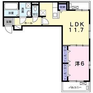 1LDK 間取り図