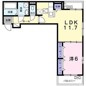 1LDK 間取り図