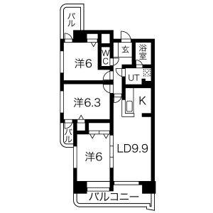 3LDK 間取り図