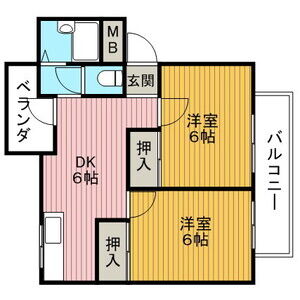 2DK 間取り図