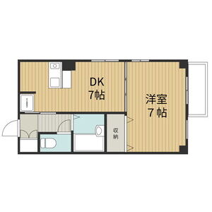 1DK 間取り図