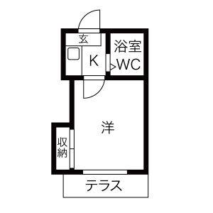 1K 間取り図