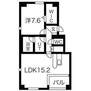 1LDK 間取り図