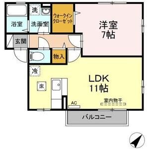 1LDK 間取り図