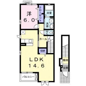 1LDK 間取り図