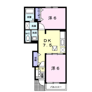 2DK 間取り図
