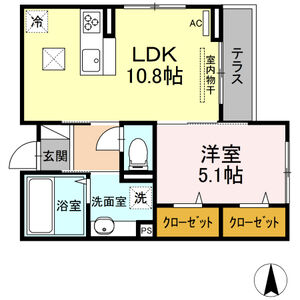 1LDK 間取り図