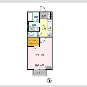1K 間取り図