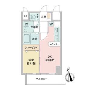 1LDK 間取り図