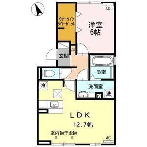 1LDK 間取り図