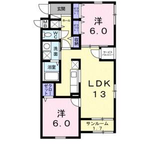 2LDK 間取り図
