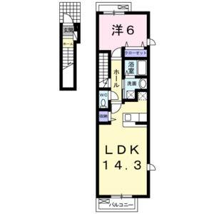 1LDK 間取り図