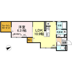 1LDK 間取り図