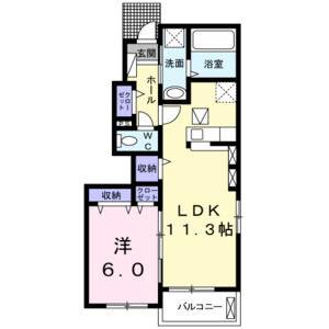 1LDK 間取り図