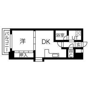 1DK 間取り図