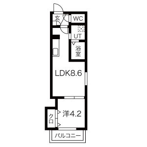 1LDK 間取り図