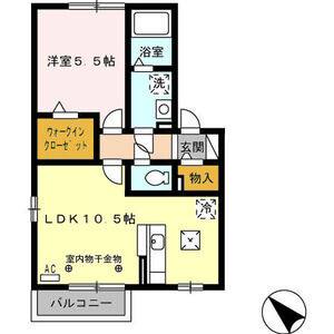 1LDK 間取り図