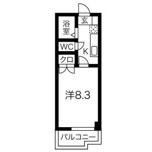 1K 間取り図