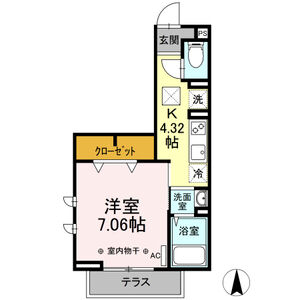1K 間取り図