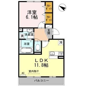 1LDK 間取り図