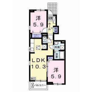 2LDK 間取り図