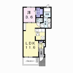 1LDK 間取り図