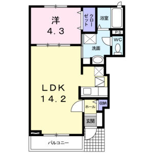1LDK 間取り図