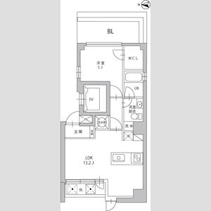 1LDK 間取り図