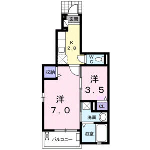 1K 間取り図