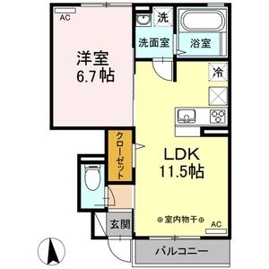 1LDK 間取り図