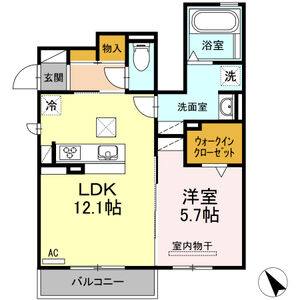 1LDK 間取り図