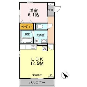 1LDK 間取り図