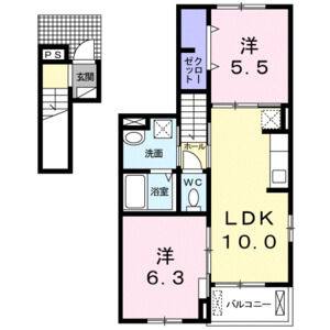 2LDK 間取り図