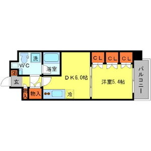 1DK 間取り図