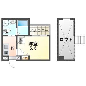 1K 間取り図