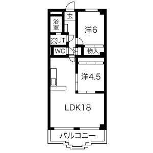 2LDK 間取り図