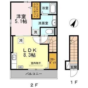1LDK 間取り図