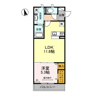 1LDK 間取り図