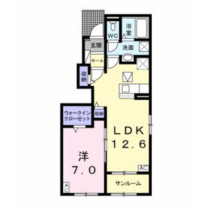 1LDK 間取り図