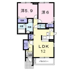 2LDK 間取り図