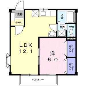 1LDK 間取り図